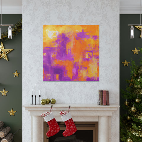 Elsabetta the Orange-Purple Abstractionist. - Canvas