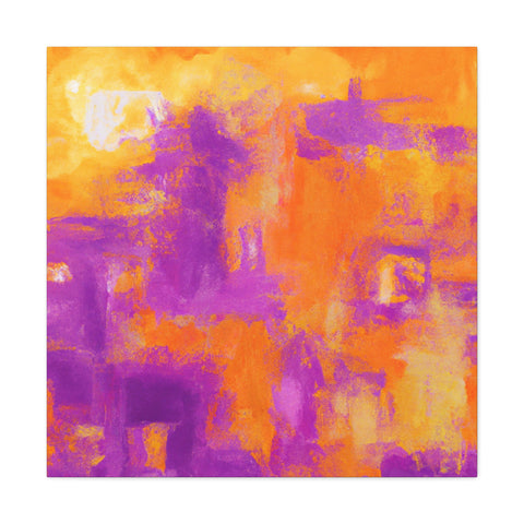 Elsabetta the Orange-Purple Abstractionist. - Canvas