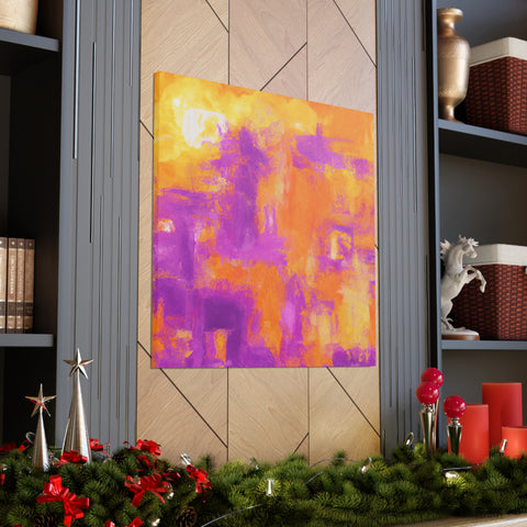 Elsabetta the Orange-Purple Abstractionist. - Canvas