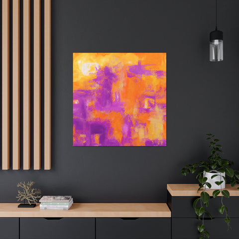 Elsabetta the Orange-Purple Abstractionist. - Canvas